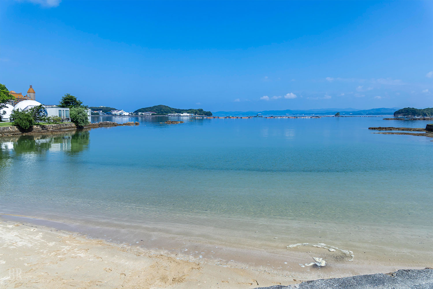 Stroll along the private beach