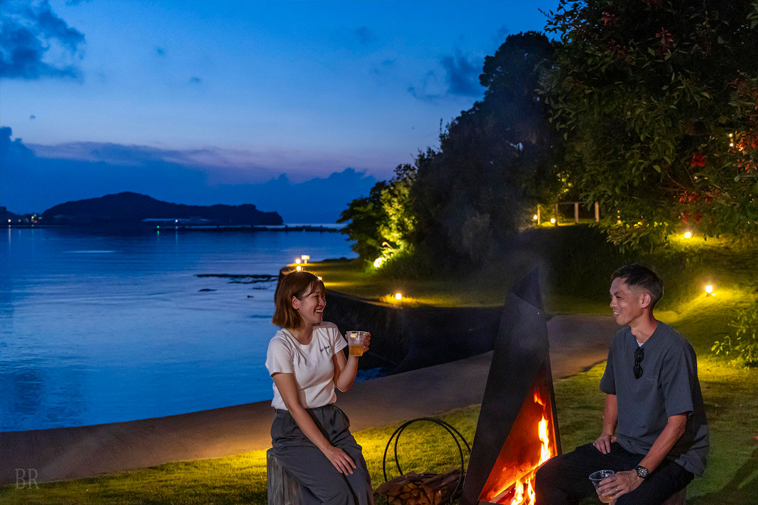 Relax together by the fire