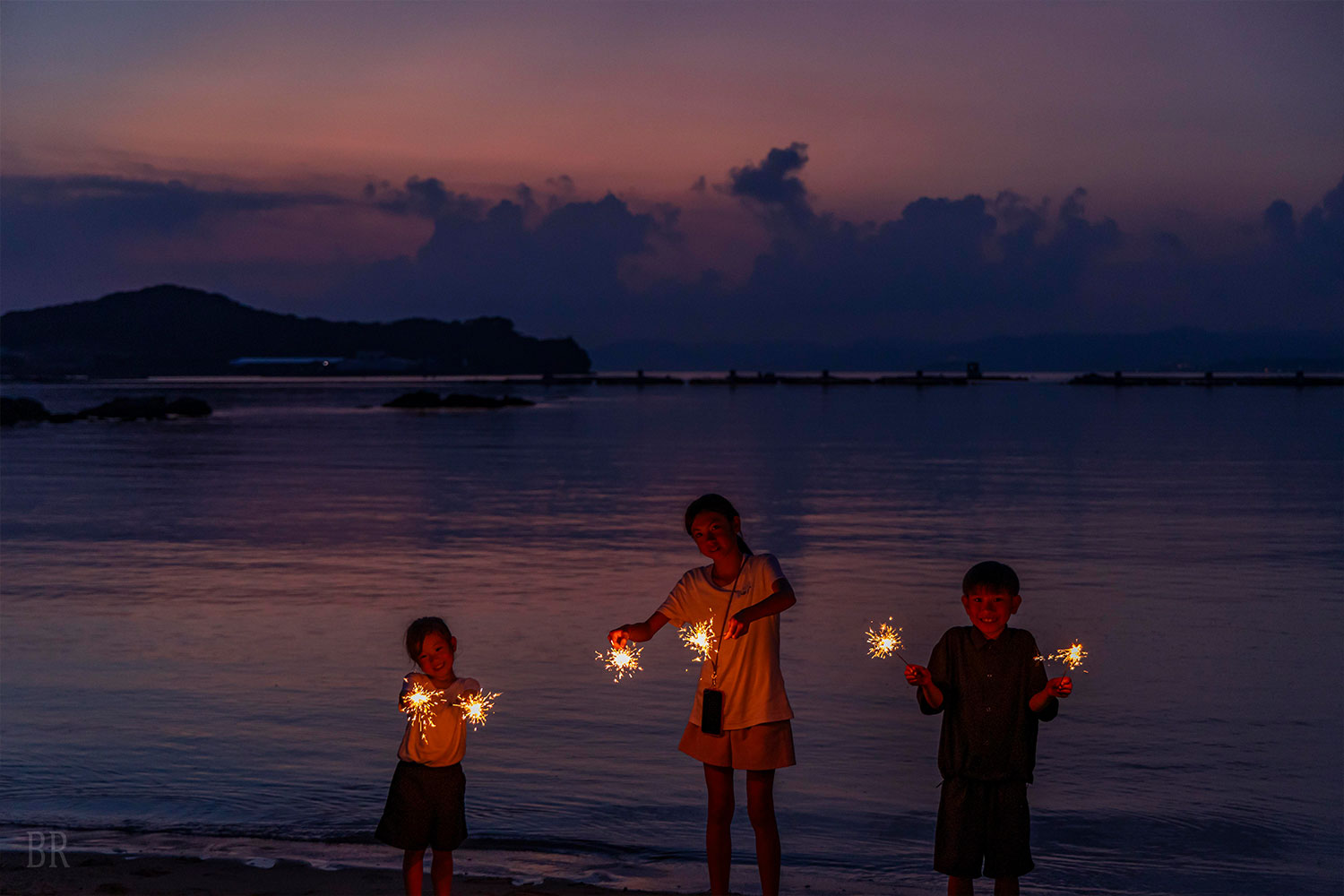 Fireworks on the private beach
