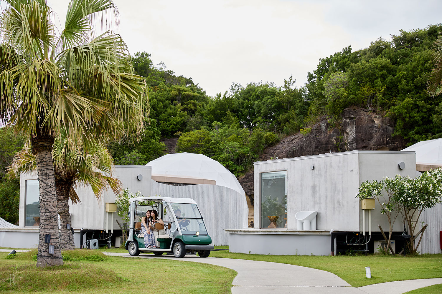Begin your private island stay by cart