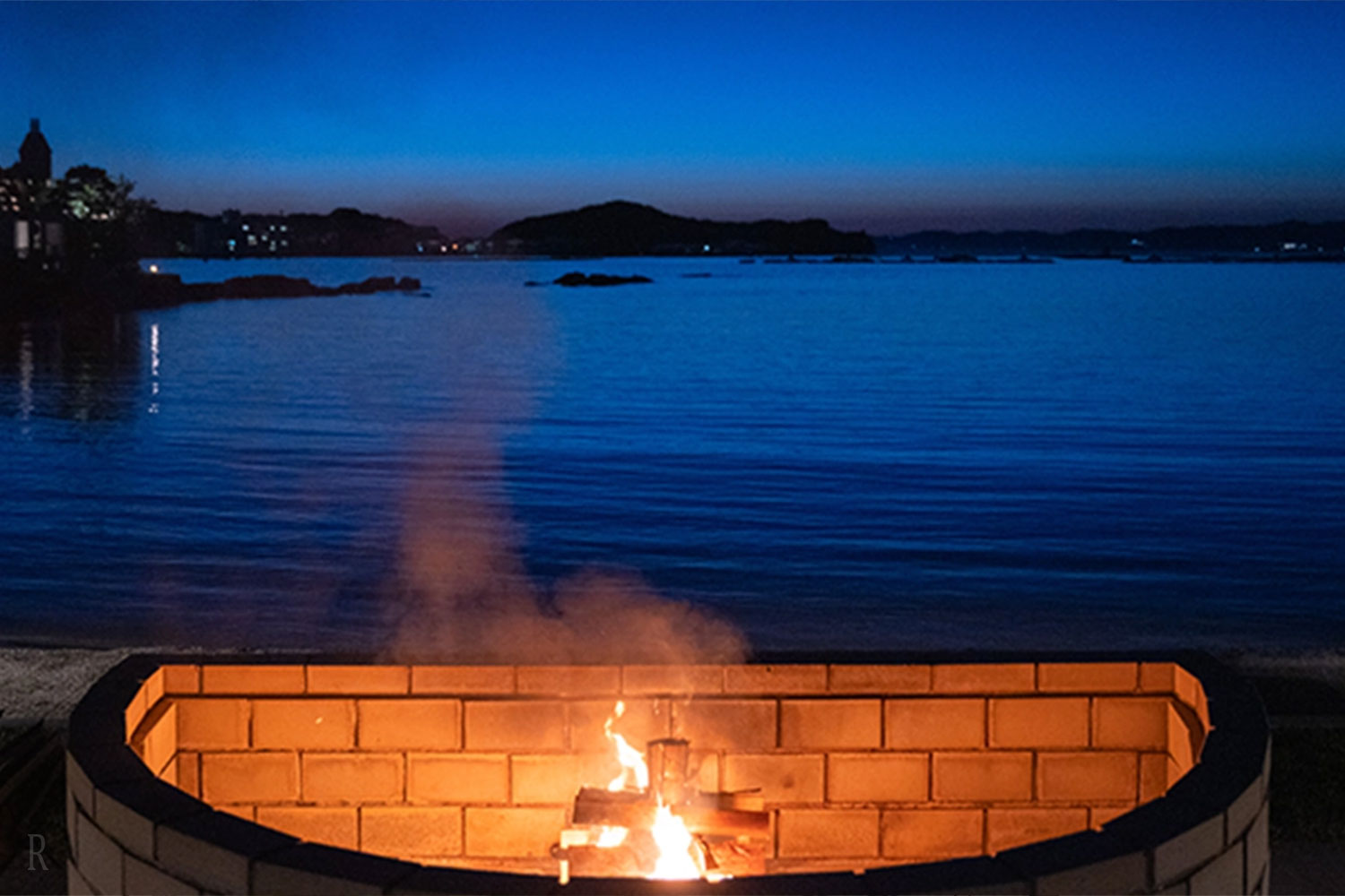 Campfire under the stars